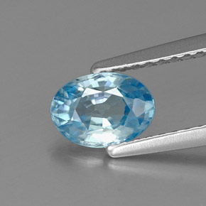 9,17 ctw natürlicher Blau Zirkon, Oval Schliff, VVS