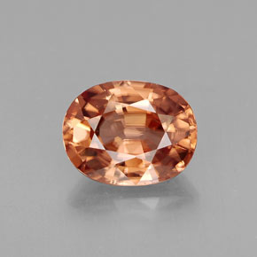 3,09 ctw natürlicher orangefarbener Zirkon, Oval Schliff, VVS