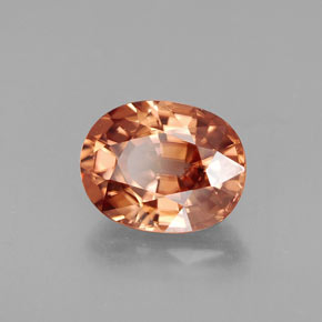 3,09 ctw natürlicher orangefarbener Zirkon, Oval Schliff, VVS