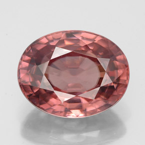 6,19 ctw natürlicher rosafarbener Zirkon, Oval Schliff, VVS