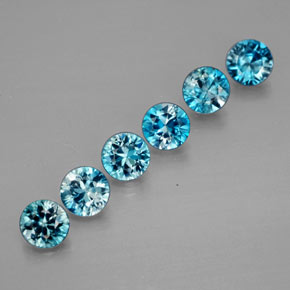  ct natürliche blauer Zirkon-Edelsteine, Rundschliff, VVS-VS
