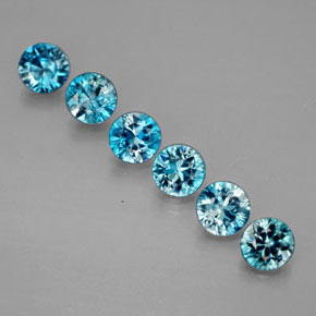  ct natürliche blauer Zirkon-Edelsteine, Rundschliff, VVS-VS