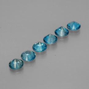  ct natürliche blauer Zirkon-Edelsteine, Rundschliff, VVS-VS