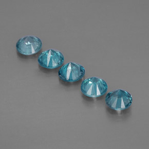  ct natürliche blauer Zirkon-Edelsteine, Rundschliff, VVS-VS