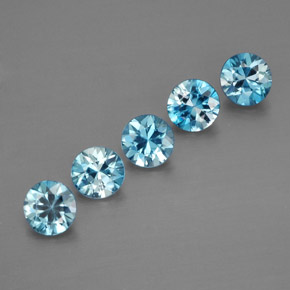  ct natürliche blauer Zirkon-Edelsteine, Rundschliff, VVS-VS