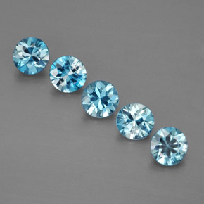  ct natürliche blauer Zirkon-Edelsteine, Rundschliff, VVS-VS