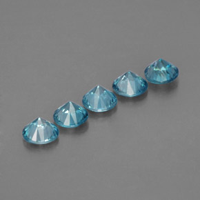  ct natürliche blauer Zirkon-Edelsteine, Rundschliff, VVS-VS