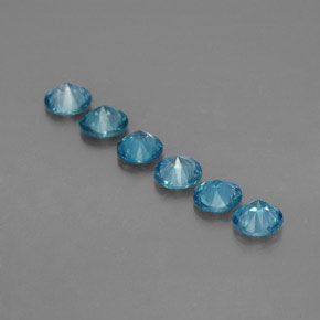  ct natürliche blauer Zirkon-Edelsteine, Rundschliff, VVS-VS