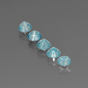  ct natürliche blauer Zirkon-Edelsteine, Rundschliff, VVS