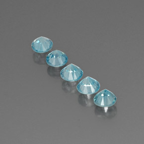  ct natürliche blauer Zirkon-Edelsteine, Rundschliff, VVS