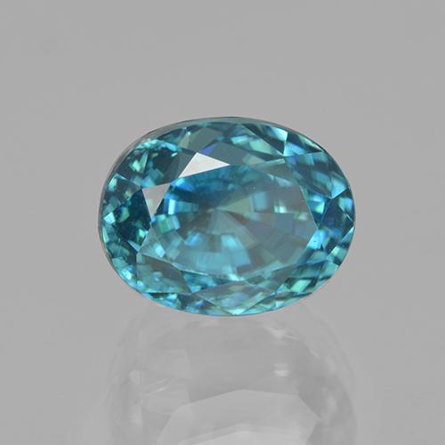 6,04 ctw natürlicher türkiser Zirkon, Oval Schliff, VVS