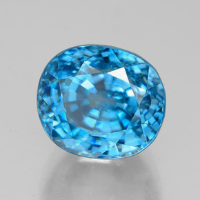 7,38 ctw natürlicher blauer Zirkon, Oval Schliff, VVS