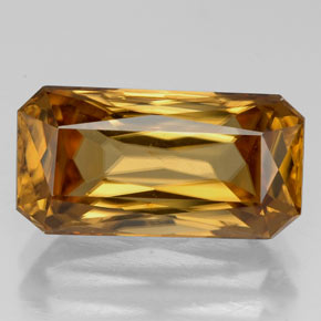 8,12 ctw natürlicher Gold Zirkon, Smaragdschliff, VVS