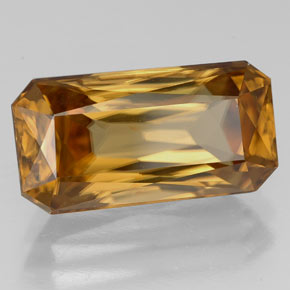8,12 ctw natürlicher Gold Zirkon, Smaragdschliff, VVS