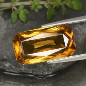 7,91 ctw natürlicher goldener Zirkon, Smaragdschliff, VS