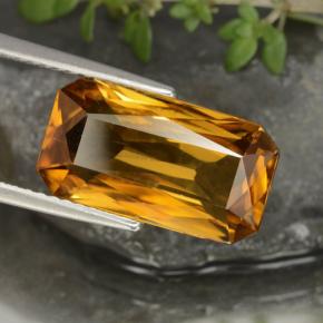 7,91 ctw natürlicher goldener Zirkon, Smaragdschliff, VS