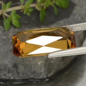 7,91 ctw natürlicher goldener Zirkon, Smaragdschliff, VS