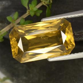 9,67 ctw natürlicher Gold Zirkon, Smaragdschliff, VVS-VS