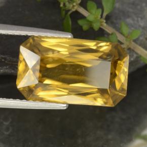 9,67 ctw natürlicher Gold Zirkon, Smaragdschliff, VVS-VS