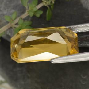 9,67 ctw natürlicher Gold Zirkon, Smaragdschliff, VVS-VS