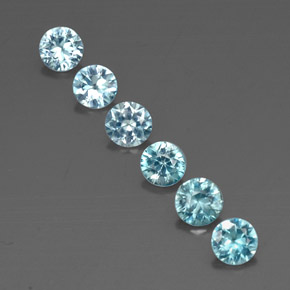  ct natürliche blauer Zirkon-Edelsteine, Rundschliff, VVS-VS