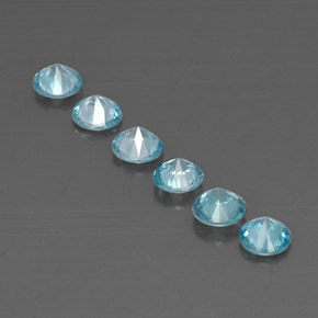  ct natürliche blauer Zirkon-Edelsteine, Rundschliff, VVS-VS