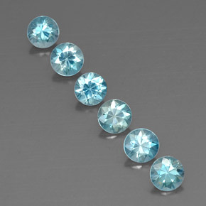 3,29 ct natürliche blauer Zirkon-Edelsteine, Rundschliff, VVS-VS