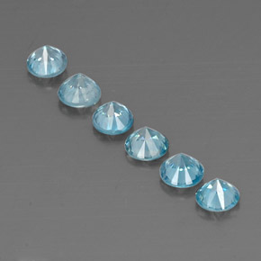 3,29 ct natürliche blauer Zirkon-Edelsteine, Rundschliff, VVS-VS