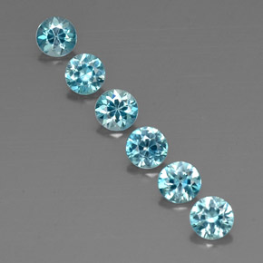  ct natürliche blauer Zirkon-Edelsteine, Rundschliff, VVS-VS