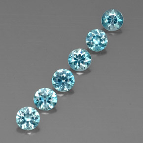  ct natürliche blauer Zirkon-Edelsteine, Rundschliff, VVS-VS