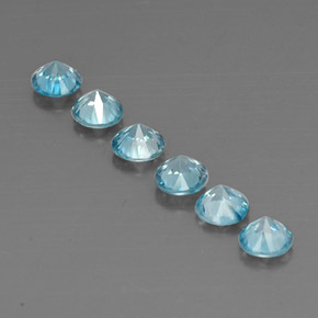  ct natürliche blauer Zirkon-Edelsteine, Rundschliff, VVS-VS