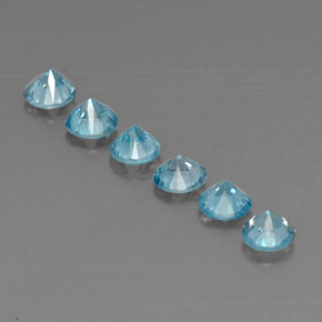  ct natürliche blauer Zirkon-Edelsteine, Rundschliff, VVS-VS