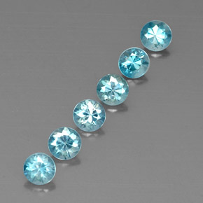  ct natürliche blauer Zirkon-Edelsteine, Rundschliff, VVS-VS