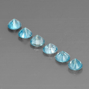  ct natürliche blauer Zirkon-Edelsteine, Rundschliff, VVS-VS