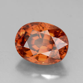 3,64 ctw natürlicher orangefarbener Zirkon, Oval Schliff, VVS