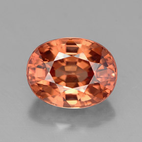 3,38 ctw natürlicher orangefarbener Zirkon, Oval Schliff, VVS