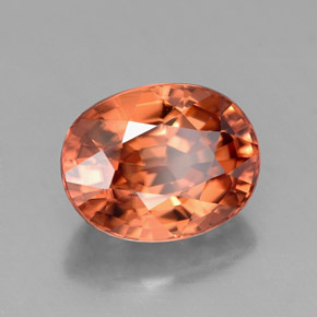 3,38 ctw natürlicher orangefarbener Zirkon, Oval Schliff, VVS