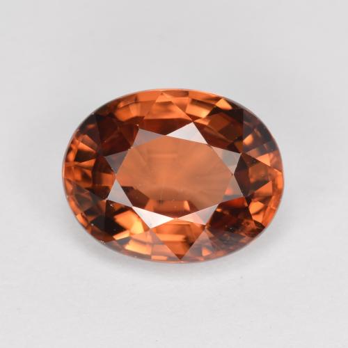 3,05 ctw natürlicher orangefarbener Zirkon, Oval Schliff, VVS