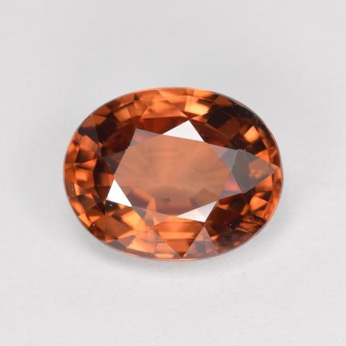 3,05 ctw natürlicher orangefarbener Zirkon, Oval Schliff, VVS