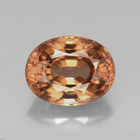 3,14 ctw natürlicher orangefarbener Zirkon, Oval Schliff, VVS-VS