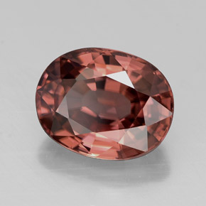 3,17 ctw natürlicher roter Zirkon, Oval Schliff, VVS