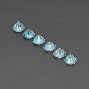  ct natürliche blauer Zirkon-Edelsteine, Rundschliff, VVS-VS