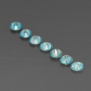 ct natürliche blauer Zirkon-Edelsteine, Rundschliff, VVS-VS