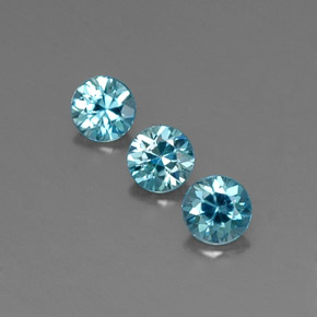  ct natürliche blauer Zirkon-Edelsteine, Rundschliff, VVS-VS