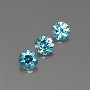  ct natürliche blauer Zirkon-Edelsteine, Rundschliff, VVS-VS