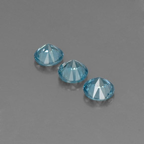  ct natürliche blauer Zirkon-Edelsteine, Rundschliff, VVS-VS