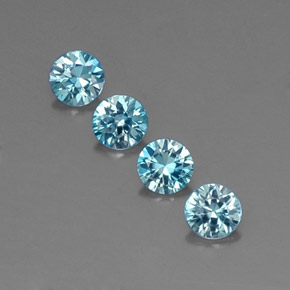  ct natürliche blauer Zirkon-Edelsteine, Rundschliff, VVS-VS