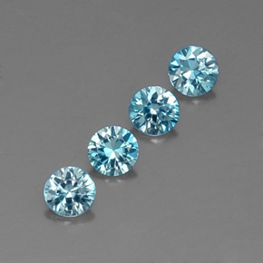  ct natürliche blauer Zirkon-Edelsteine, Rundschliff, VVS-VS