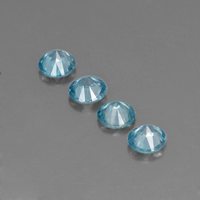  ct natürliche blauer Zirkon-Edelsteine, Rundschliff, VVS-VS
