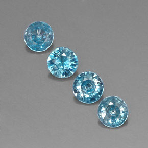  ct natürliche blauer Zirkon-Edelsteine, Rundschliff, VVS-VS